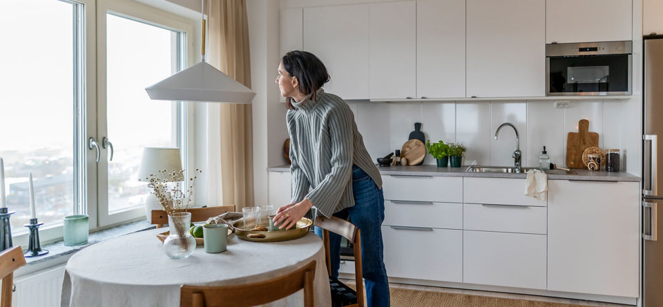 Tidlost kök i bostadsrätt.